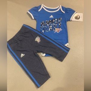 NWT 12-18M Oklahoma City Thunder NBA Toddler Frilled sleeves pants patch bottom